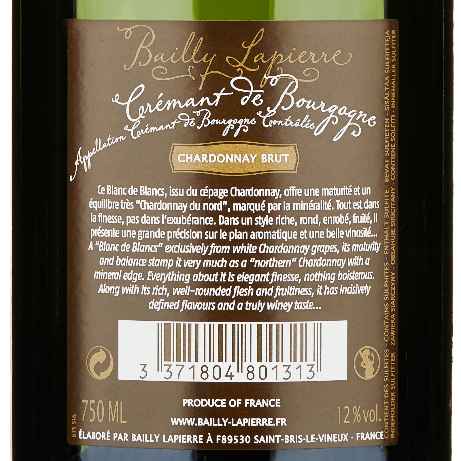 Crémant de Bourgogne Chardonnay Brut - Bailly Lapierre