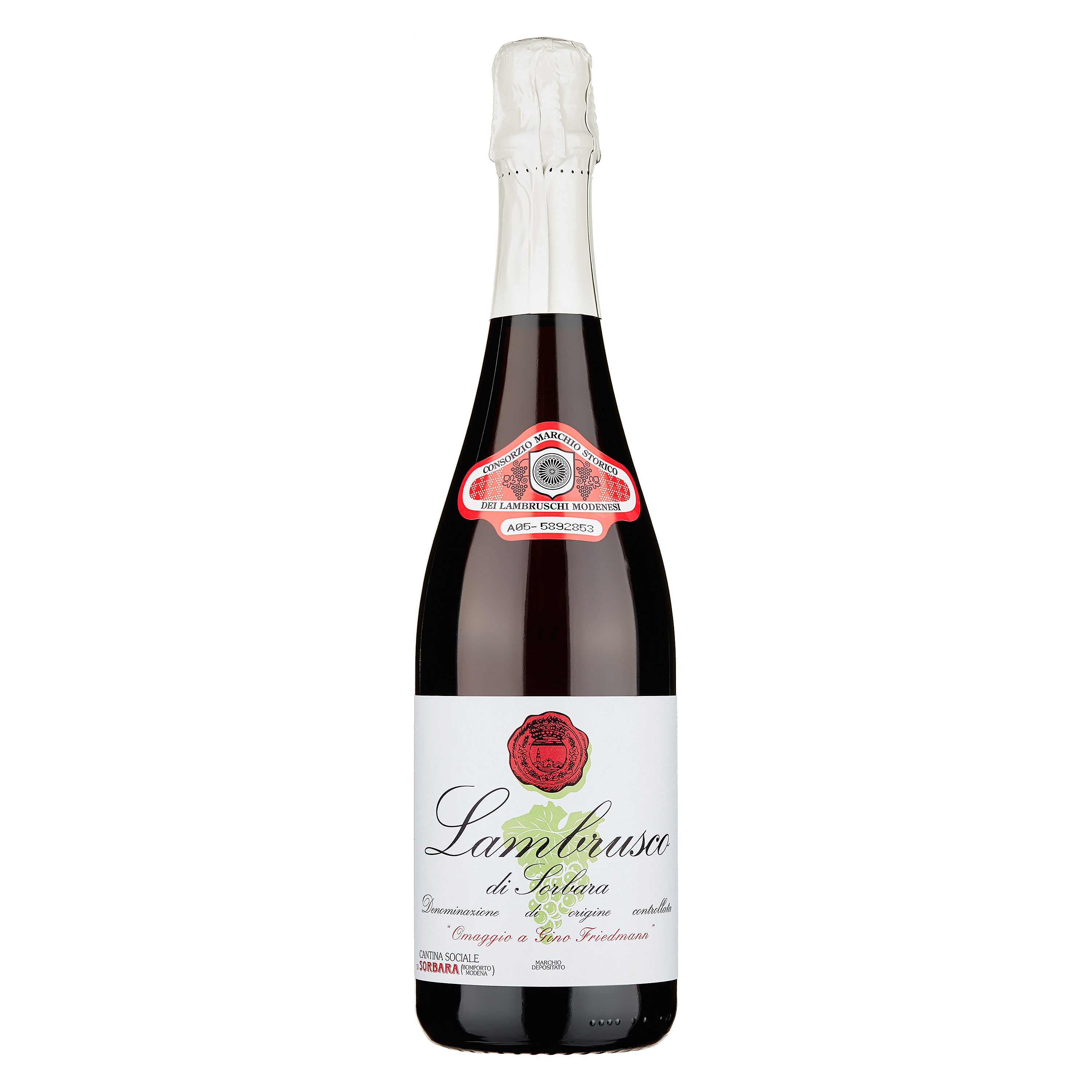 Lambrusco di Sorbara Frizzante Secco DOC "Omaggio a Gino Friedmann" - Cantina di Sorbara