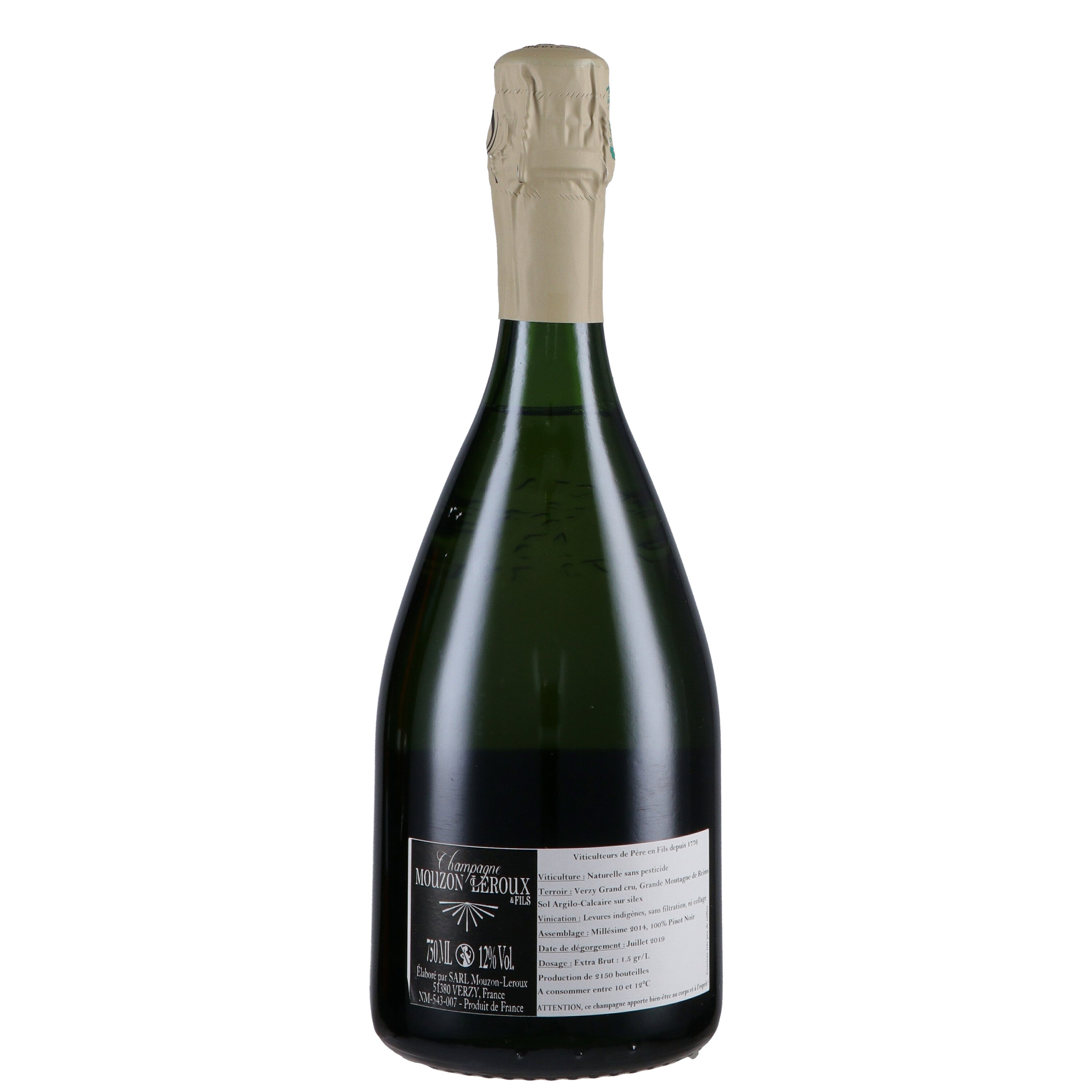 Champagne Brut Nature Blanc de Noirs Verzy Grand Cru "L’Ineffable" 2018 - Mouzon Leroux