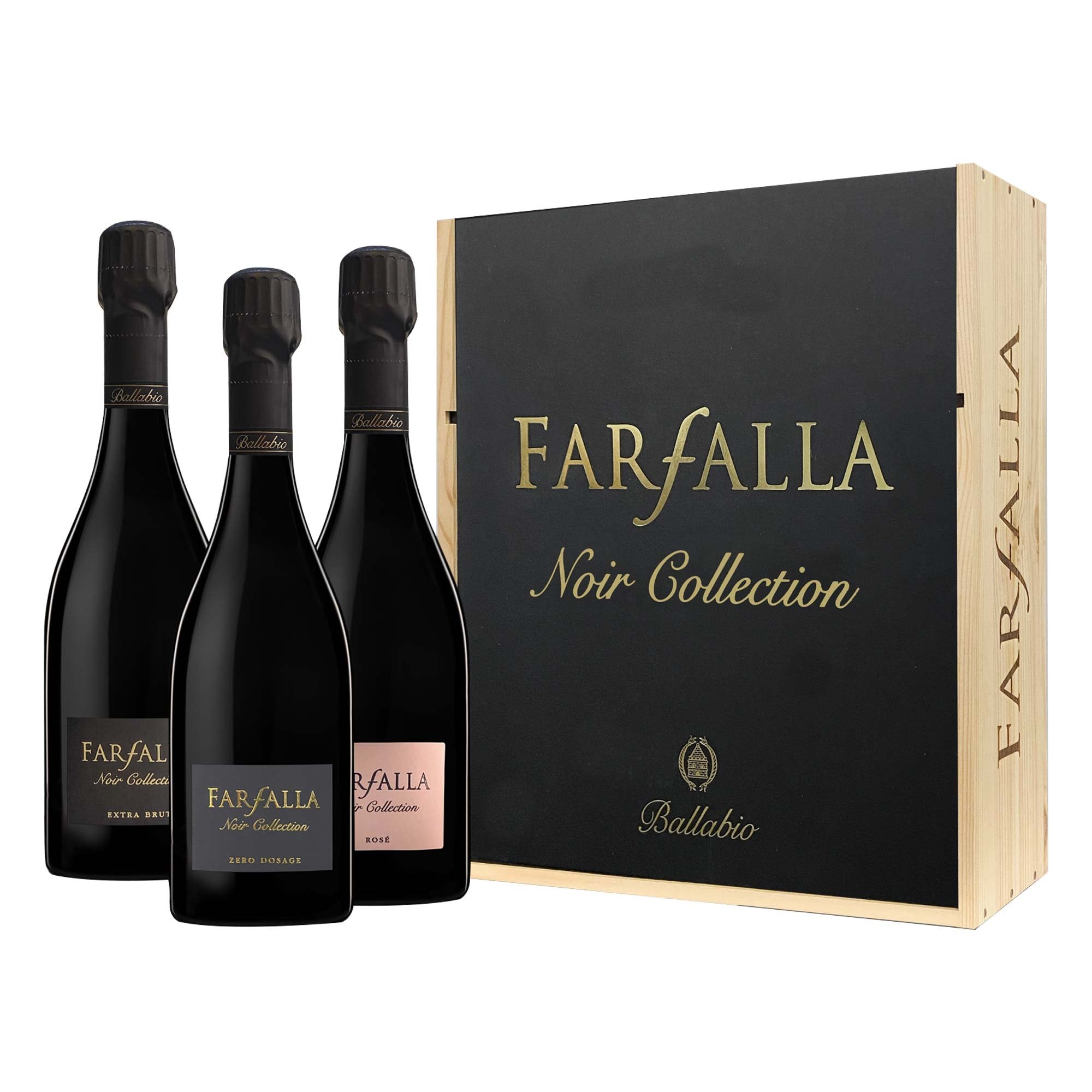 Spumante Extra Brut Metodo Classico Blanc de Noirs "Farfalla" - Ballabio (cassetta di legno - 3 bottiglie)
