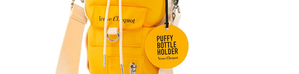 photo Champagne Brut Yellow Label Puffy Bottle Holder Veuve Clicquot